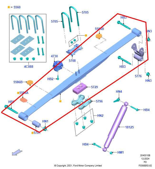 2021-26 Ford F150 XLT SuperCrew RWD Rear Suspension Driver Left Side Leaf Spring - Alshned Auto Parts