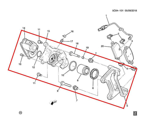 19-24 Chevrolet Silverado LT-L Rear Left Driver Side Brake Disc Caliper 13537065 - Alshned Auto Parts