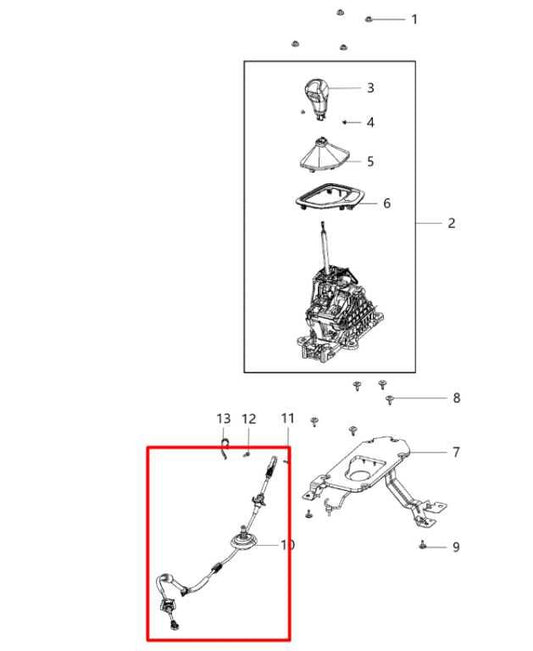 14-22 Jeep Cherokee Limited 4WD Auto Transmission Gear Shift Lever Control Cable - Alshned Auto Parts