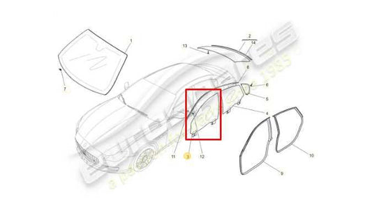 2014-17 Maserati Ghibli S Q4 Front Left Driver Side Door Window Glass 670038128 - Alshned Auto Parts