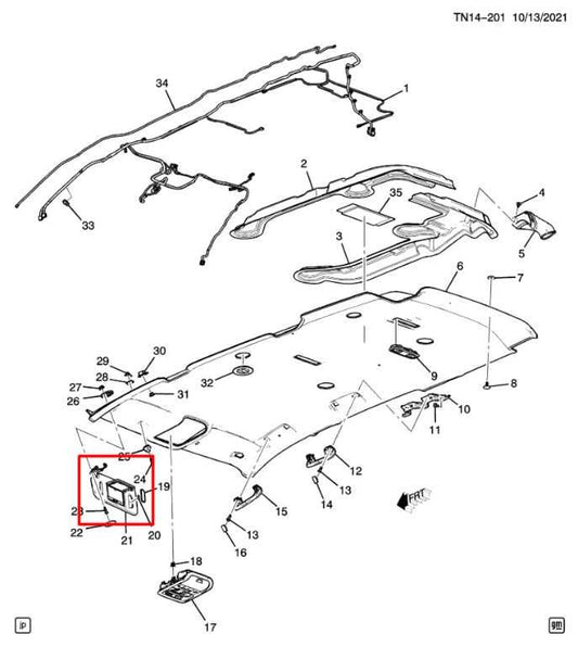 17-23 GMC Acadia SLT-1 Front RH and LH Side Sun Visor Set w/ Illuminated Mirror - Alshned Auto Parts