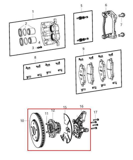 2017-2024 Chrysler Pacifica Limited Front Left Driver Side Spindle Knuckle Hub - Alshned Auto Parts