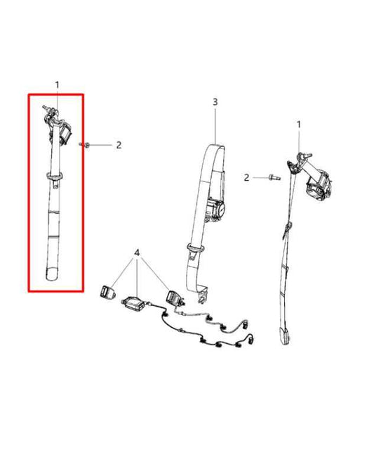2014-18 Jeep Cherokee Limited Rear Passenger RH Side 2nd Row Seat Belt Retractor - Alshned Auto Parts