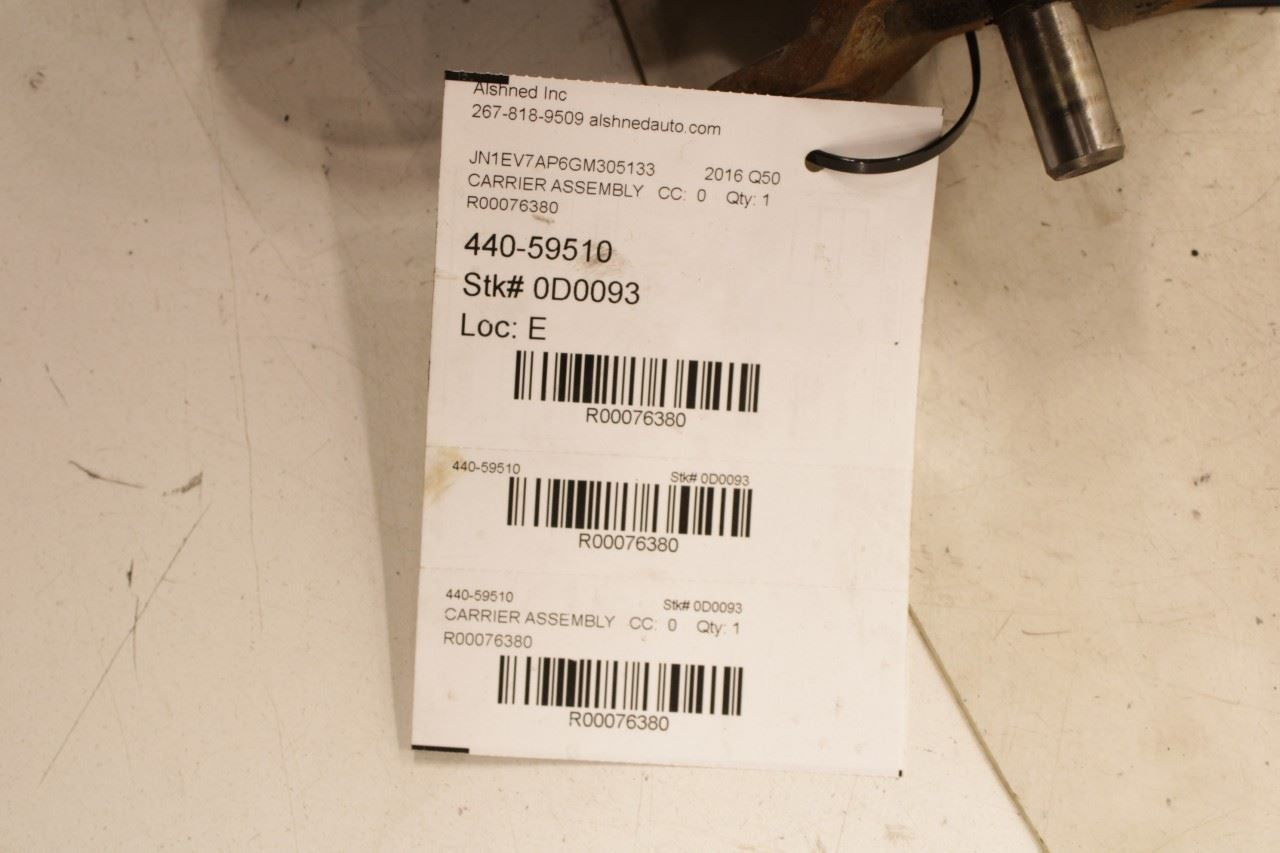 2015-24 Infiniti Q50 Premium 3.0L RWD Rear Differential Carrier 2.937 ratio 148K - Alshned Auto Parts