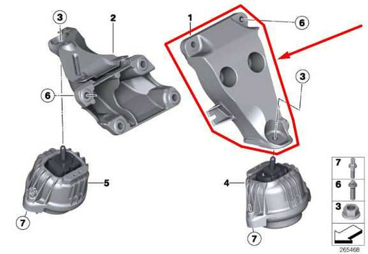 2013-17 BMW X3 xDrive28i 2.0L AWD Left Engine Support Mount Bracket 22116784823 - Alshned Auto Parts