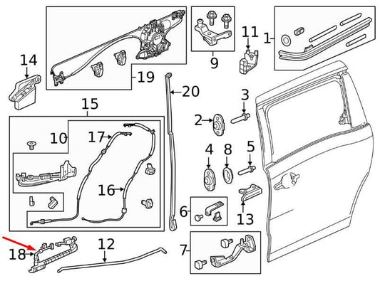 2018-26 Honda Odyssey Touring Rear Left Sliding Door Wire Harness 72584-THR-A11 - Alshned Auto Parts