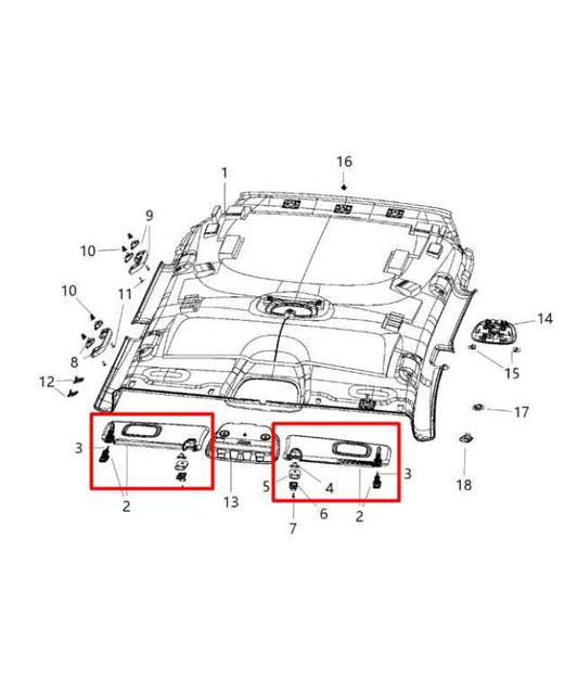 19-23 Jeep Cherokee Latitude Front RH Left Side Sun Visor w/ Illuminated Mirror - Alshned Auto Parts