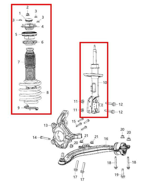 17-20 Chrysler Pacifica Limited 3.6L FWD Front Right Side Shock Strut Absorber - Alshned Auto Parts