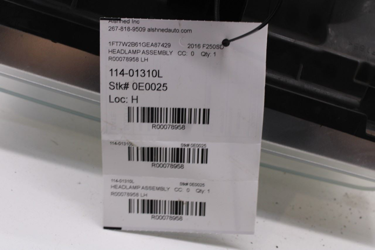 2011-16 Ford F250 Lariat Crew Cab 6.2L 4WD Front Driver Left Side Headlight Lamp - Alshned Auto Parts
