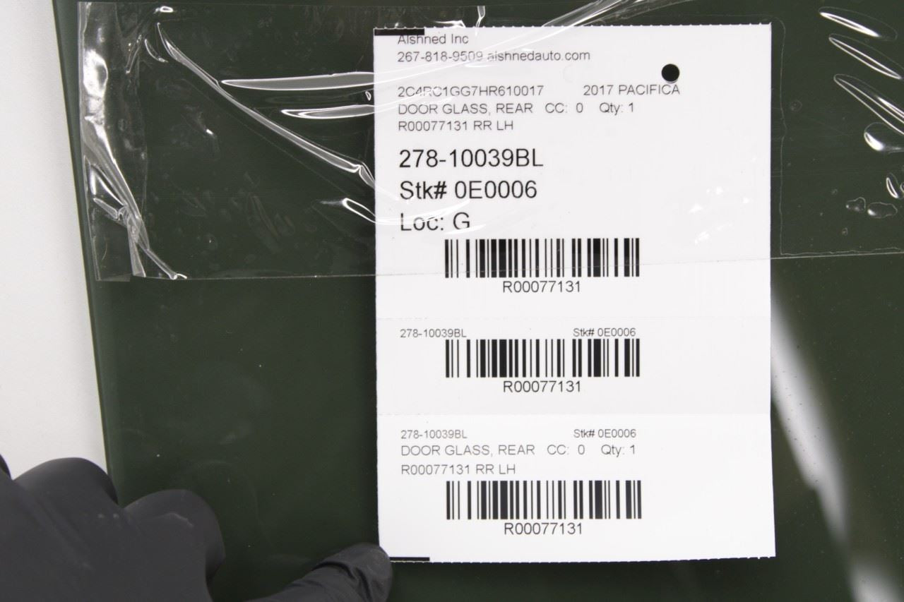 2017-2024 Chrysler Pacifica Limited Rear Left Door Window Glass 68231943AA OEM - Alshned Auto Parts