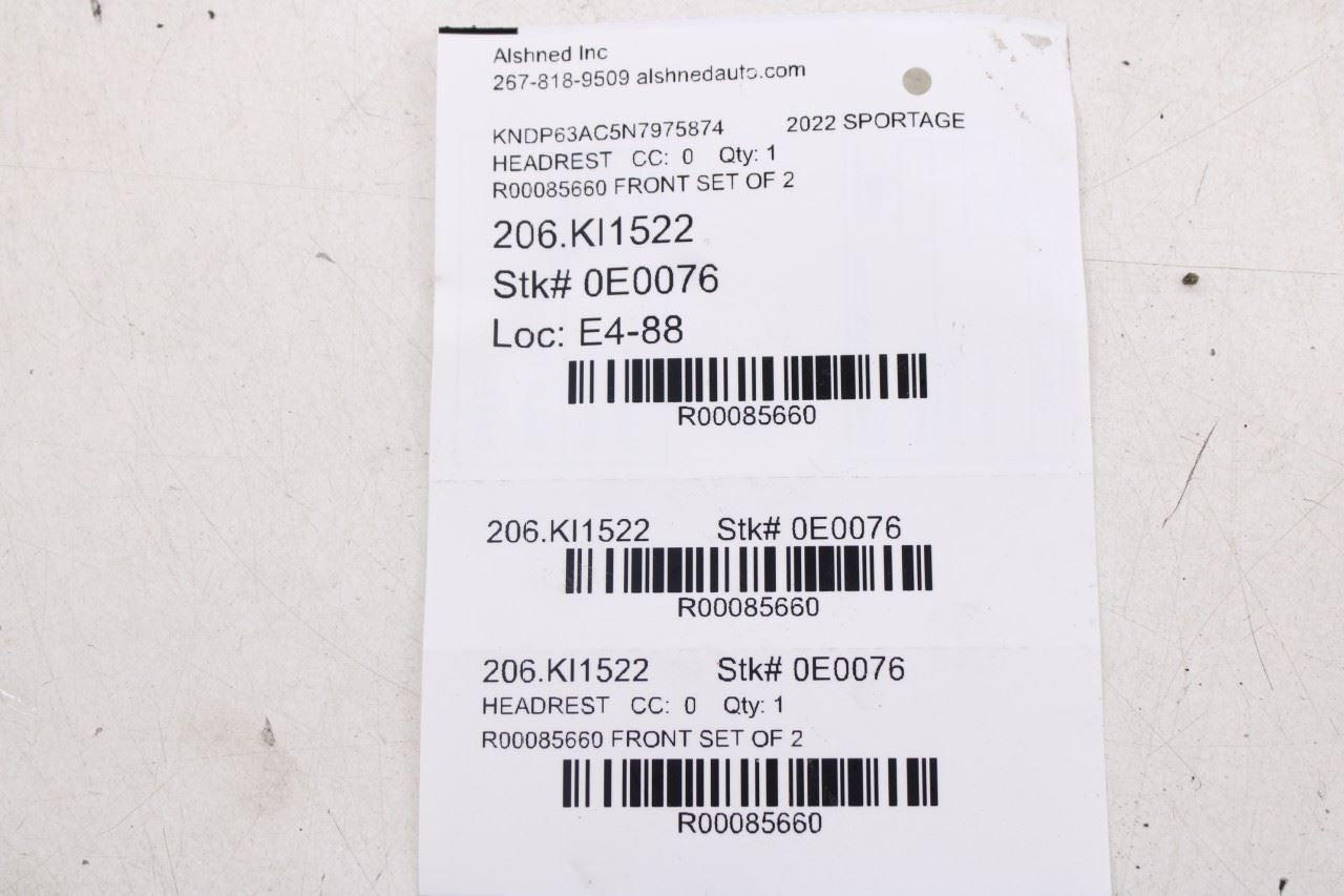 2020-22 Kia Sportage Nightfall 2.4L Front Right and Left Side Seat Headrest Set - Alshned Auto Parts