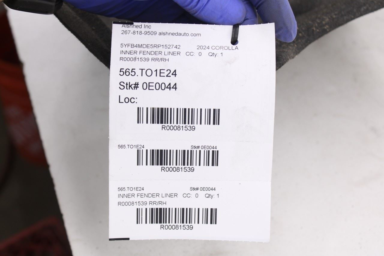 2022-2024 Toyota Corolla LE Rear Right Side Wheelhouse Liner Splash Shield10