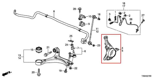 2016-2022 Acura ILX Technology A-Spec Front Left Driver Side Spindle Knuckle Hub - Alshned Auto Parts
