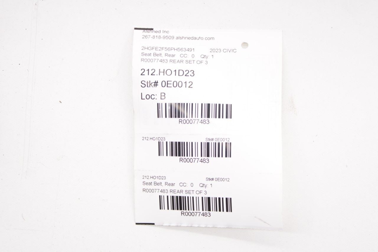 2022-26 Honda Civic Sport Rear Right and Left Side 2nd Row Seat Belt Buckle Set - Alshned Auto Parts