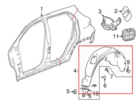 2013-2022 Buick Encore 1.4L Rear Left Side Wheelhouse Splash Shield 42714875 OEM - Alshned Auto Parts