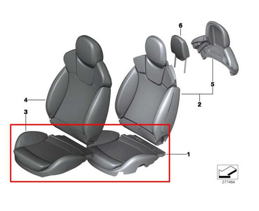 2012-2015 Mini Cooper Front Right Side Seat Lower Cushion 52-10-7-330-668 OEM - Alshned Auto Parts