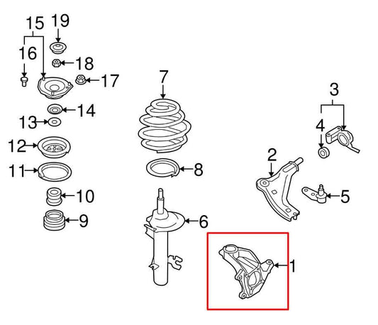 2007-2015 Mini Cooper 1.6L Front RH Side Spindle Knuckle Hub 31-21-6-779-796 OEM - Alshned Auto Parts