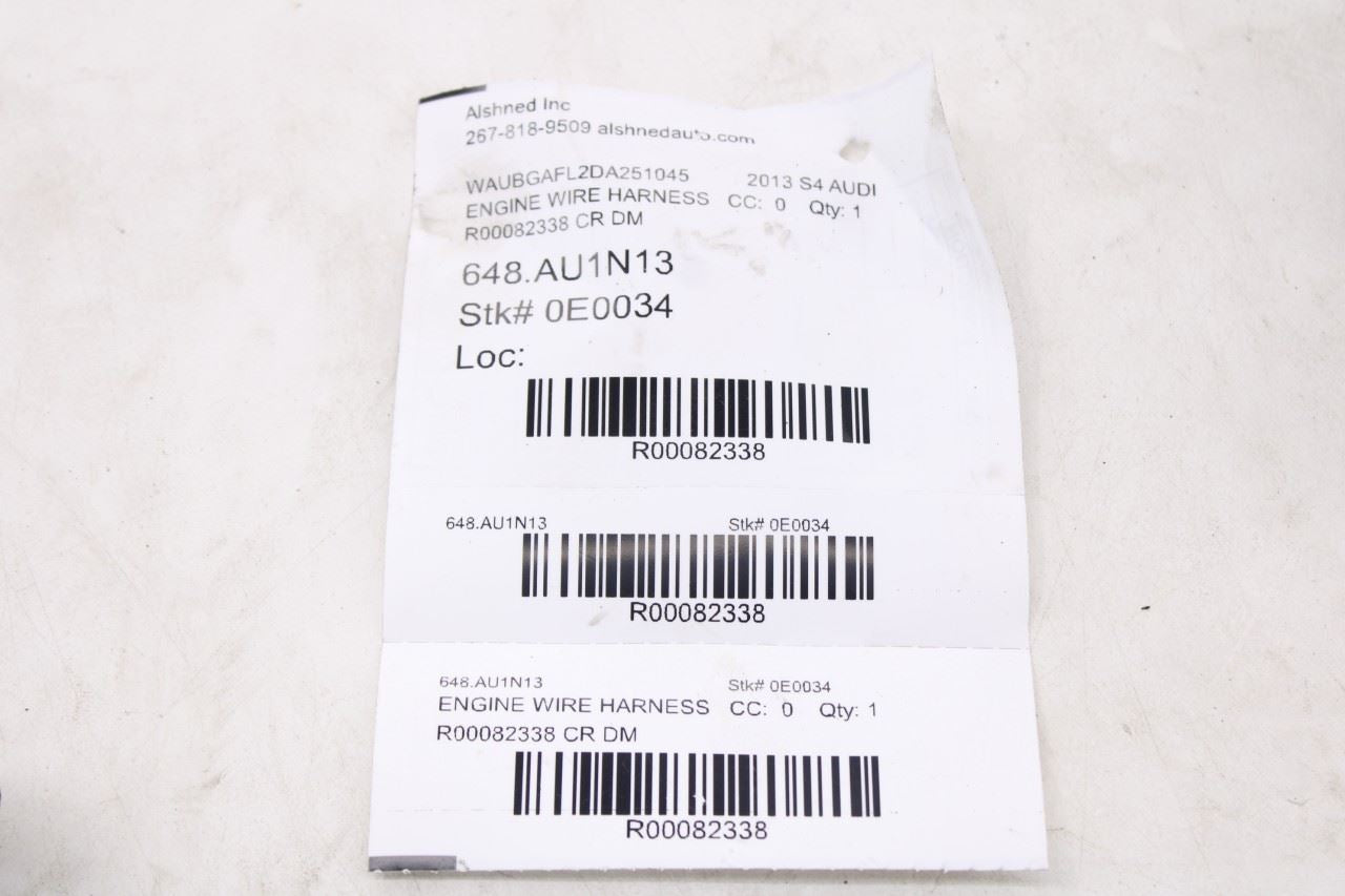 2013-16 Audi S4 Premium Plus 3.0L AT Engine Wire Harness 8K1971072NT OEM *ReaD*17