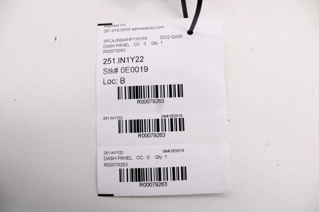 19-25 Infiniti QX50 Luxe 2.0L Front Left Side Dashboard Headlight Control Switch - Alshned Auto Parts