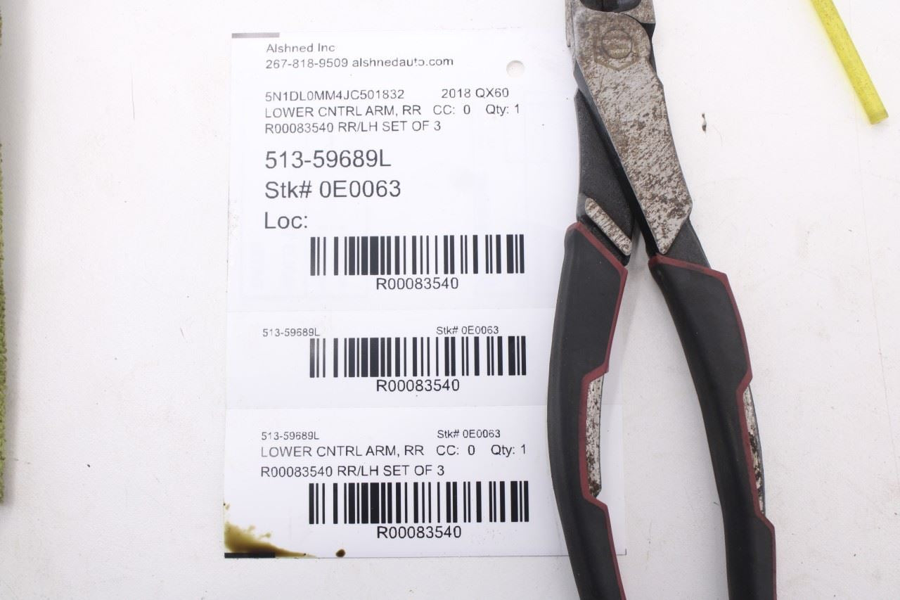 16-20 Infiniti QX60 AWD Rear Driver LH Side Lower and Upper Control Arm Set of 313