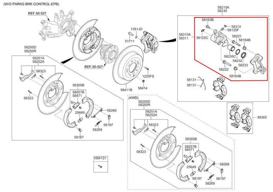 2016-2022 KIA Sportage Nightfall Rear Right and Left Side Brake Disc Caliper - Alshned Auto Parts