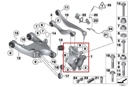 10-15 BMW 750I xDrive Rear Right Passenger Side Spindle Knuckle Hub 33326796498 - Alshned Auto Parts