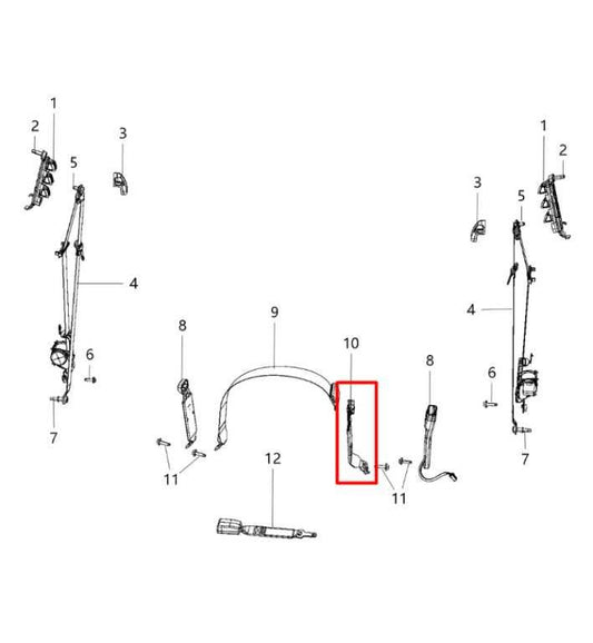 13-18 Ram 2500 Tradesman Crew Cab 6.4L Front Center Seat Belt Buckle 1XE65DX9AA - Alshned Auto Parts