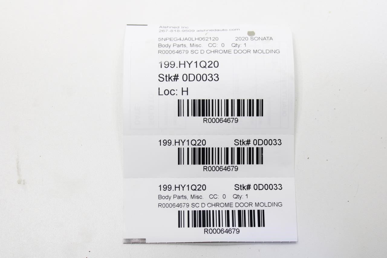 20-23 Hyundai Sonata SE FR RH Door Belt Inner Outer Molding Weatherstrip *ReaD* - Alshned Auto Parts