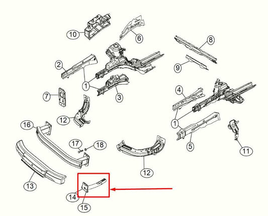 2015-2022 Ram ProMaster City Front Left Driver & Right Passenger Frame Rail - Alshned Auto Parts