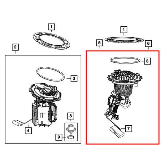 08-22 Dodge Challenger SXT 3.6L Right Side Auxiliary Fuel Gas Pump Sending Unit - Alshned Auto Parts