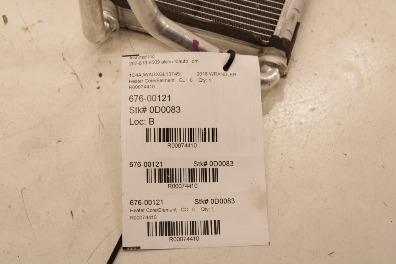 09-18 Jeep Wrangler Sport 2dr 3.6L Air Conditioning HVAC Heater Core 68004193AB - Alshned Auto Parts