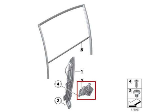 2010-15 BMW 750I xDrive Rear Left Door Power Window Regulator Motor 67627046031 - Alshned Auto Parts