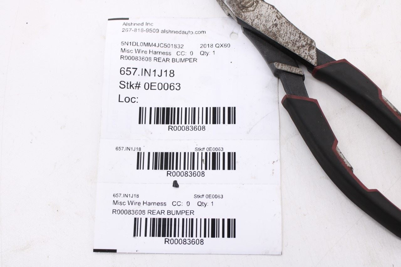 2016-2020 Infiniti QX60 Rear Bumper Wire Harness w/ Park Sensors 24093-9NF0A OEM9