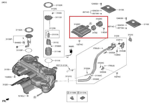2023-2025 Kia Sportage Hybrid EX 1.6L Fuel Vapor Evaporator Emission Canister - Alshned Auto Parts