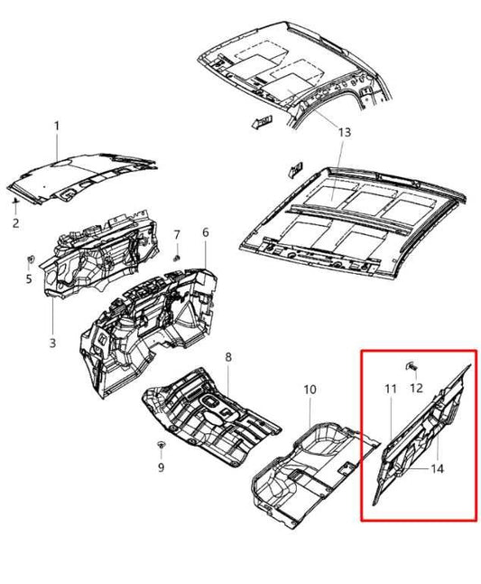 2011-23 Ram 2500 Tradesman Crew Cab 6.4L 2WD Rear Inner Panel Insulator Silencer - Alshned Auto Parts