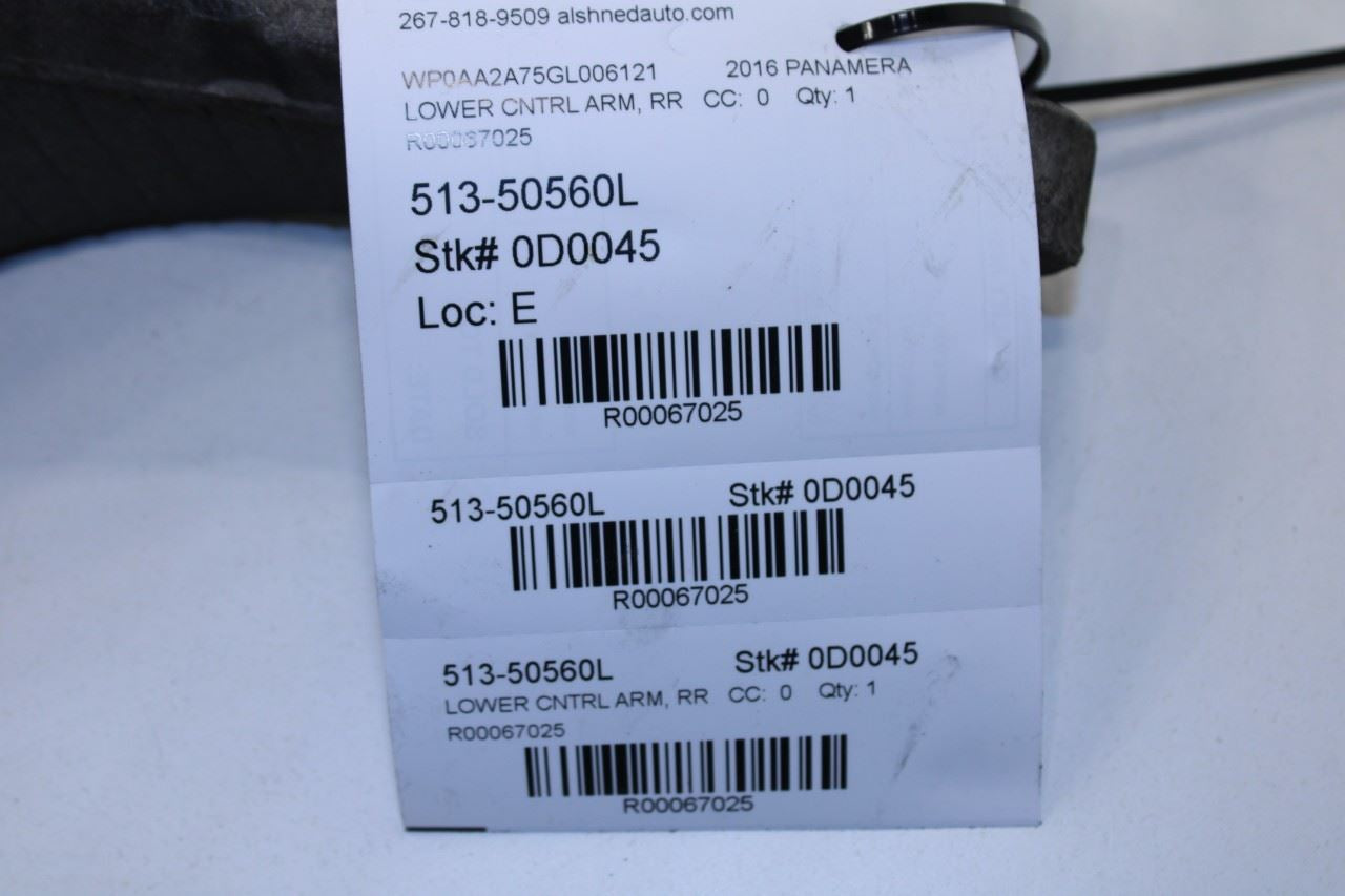 10-16 Porsche Panamera 4 AWD Rear LH Suspension Upper and Lower Control Arm Set - Alshned Auto Parts