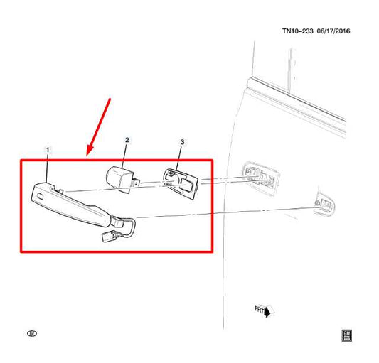2017-23 GMC Acadia SLT-1 Rear Driver Left Side Door Exterior Handle 13521804 OEM - Alshned Auto Parts