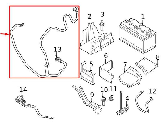 2015 Volvo S60 T5 Premier Positive Battery Cable Wire Harness 31433192 OEM - Alshned Auto Parts