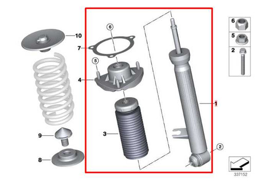 2014-18 BMW X5 xDrive35i 3.0L AWD Rear Left Side Suspension Shock Strut Absorber - Alshned Auto Parts