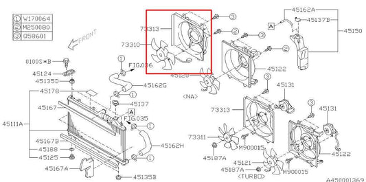 2007-2014 Subaru Outback Limited 2.5L Right Condenser Cooling Fan Motor Assembly - Alshned Auto Parts