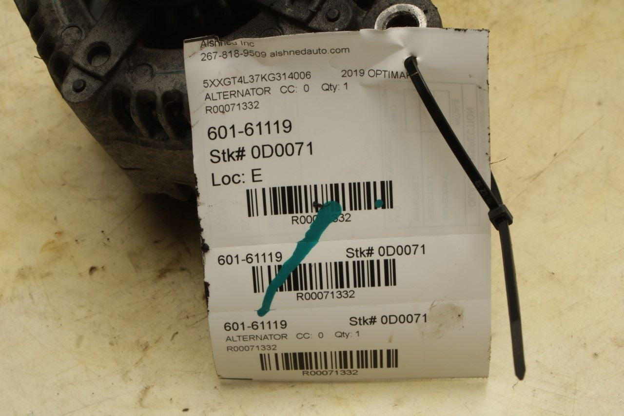 2016-2020 Kia Optima Sorento LX 2.4L Alternator Generator 37300-2G061 OEM - Alshned Auto Parts