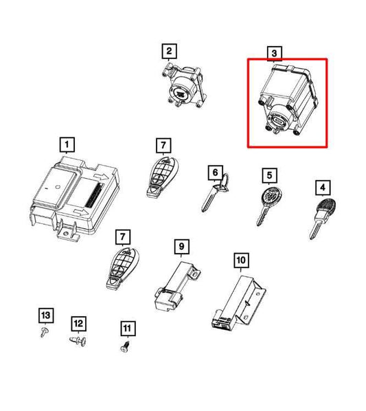 2019-24 Ram 1500 Classic Crew Cab 5.7L 4WD Ignition Switch Module 68271986AC OEM - Alshned Auto Parts