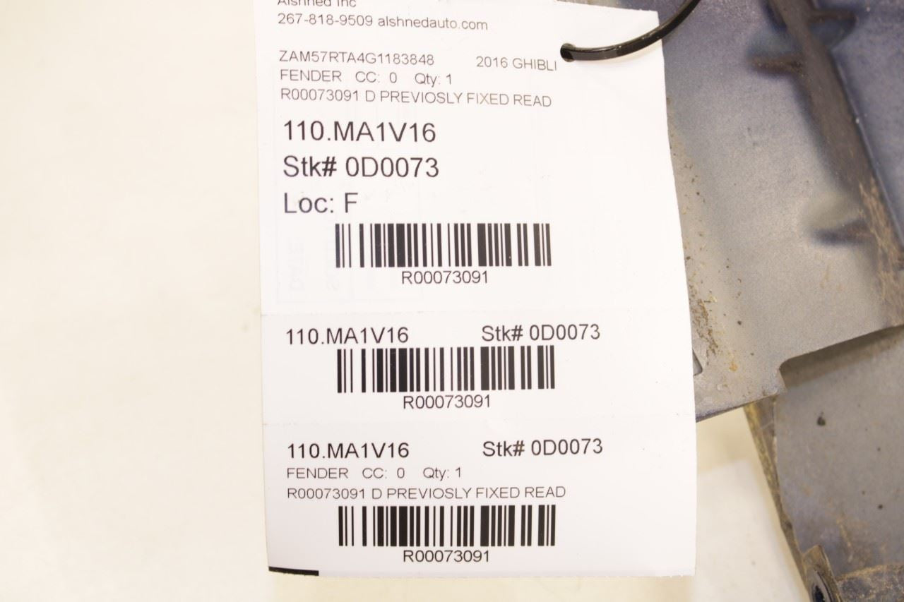 2014-21 Maserati Ghibli S Q4 Front Right Side Fender Panel 673002042 OEM *ReaD* - Alshned Auto Parts