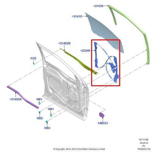 2015-20 Ford F-150 Platinum FR LH Door Window Regulator w/ Motor FL3Z-1523201-J - Alshned Auto Parts