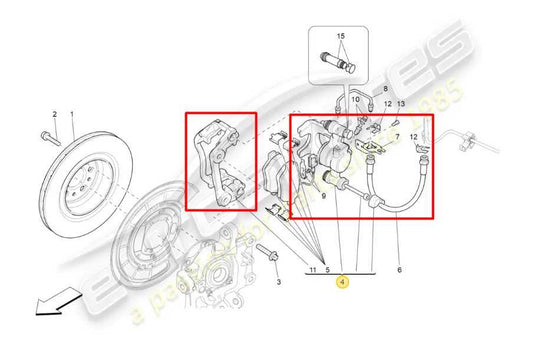 2014-2020 Maserati Ghibli Rear Left Driver Side Brake Disc Caliper 670031444 OEM - Alshned Auto Parts