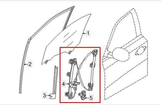13-20 Nissan Pathfinder SV Front Left Door Window Regulator w/ Motor 80721-3KA0A - Alshned Auto Parts
