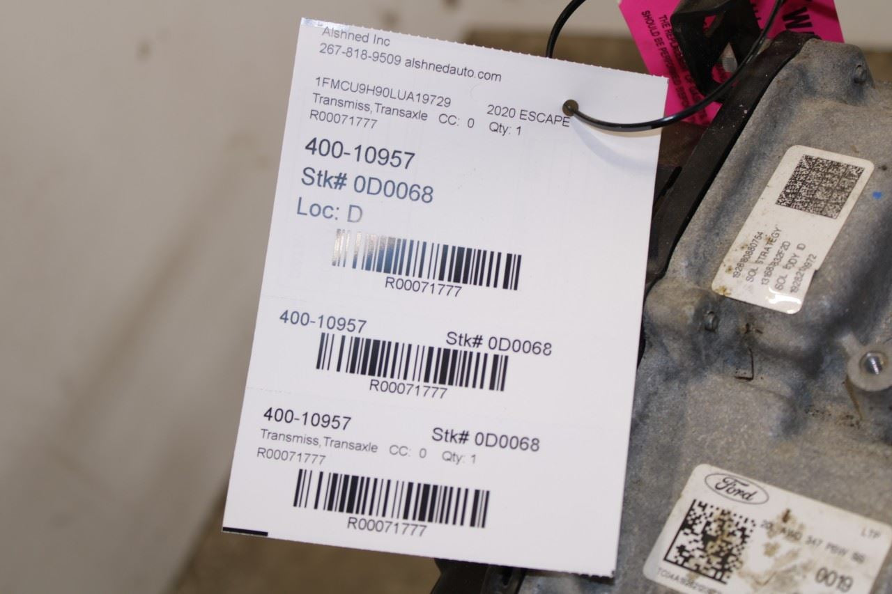 20-23 Ford Escape SEL 2.0L AWD Gasoline 8-Spd Auto Transmission 48K LX6P-7000-NB - Alshned Auto Parts