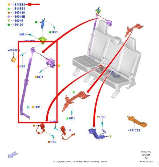 18-21 Ford Expedition Rear Right 3rd Row Seat Belt Retractor JL1B-C699D72-FE OEM - Alshned Auto Parts
