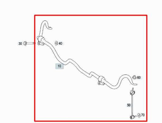 2007-11 Mercedes-Benz S550 AWD Rear Stabilizer Sway Anti-Roll Bar 221-320-04-11 - Alshned Auto Parts
