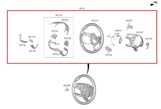 22-23 Hyundai Tucson SEL 2.5L AWD Steering Wheel w/ Control Buttons 56113-N9000 - Alshned Auto Parts